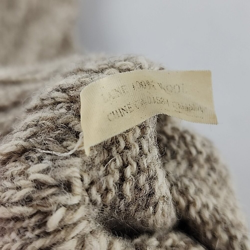 Watson Women's 100% Wool Beige Cream Fingerless Knit Gloves Stretch Size S/M - Picture 4 of 4